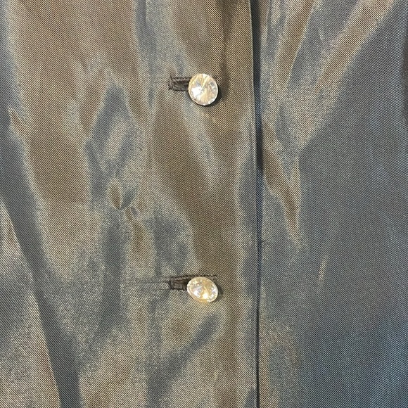 JS Collections Gray Satin Rhinestone Button Blazer Jacket or Blouse size 8 - Picture 6 of 15